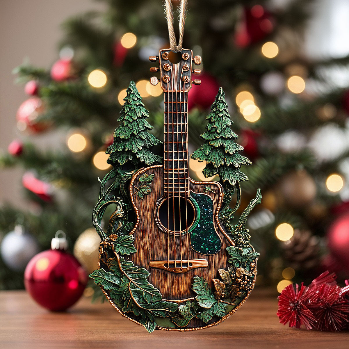 Shineful 2D Acrylic Ornament - Forest Guitar