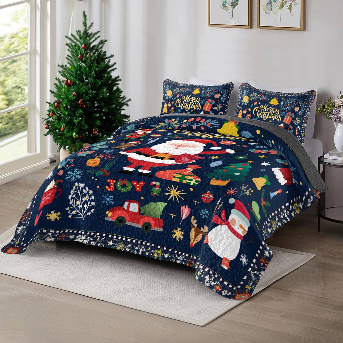 Shineful All Season Quilt 3-Piece Set Christmas Festive Cheer