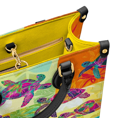 Shineful Leather Bag Vibrant Sea Turtle Harmony