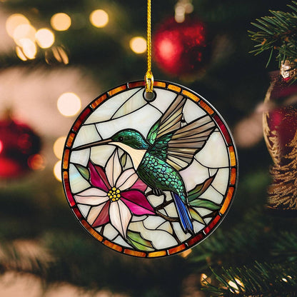 Shineful 2D Acrylic Ornament Stained Glass Hummingbird