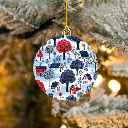 Shineful 2D Acrylic Ornament - Scandinavian Winter Village