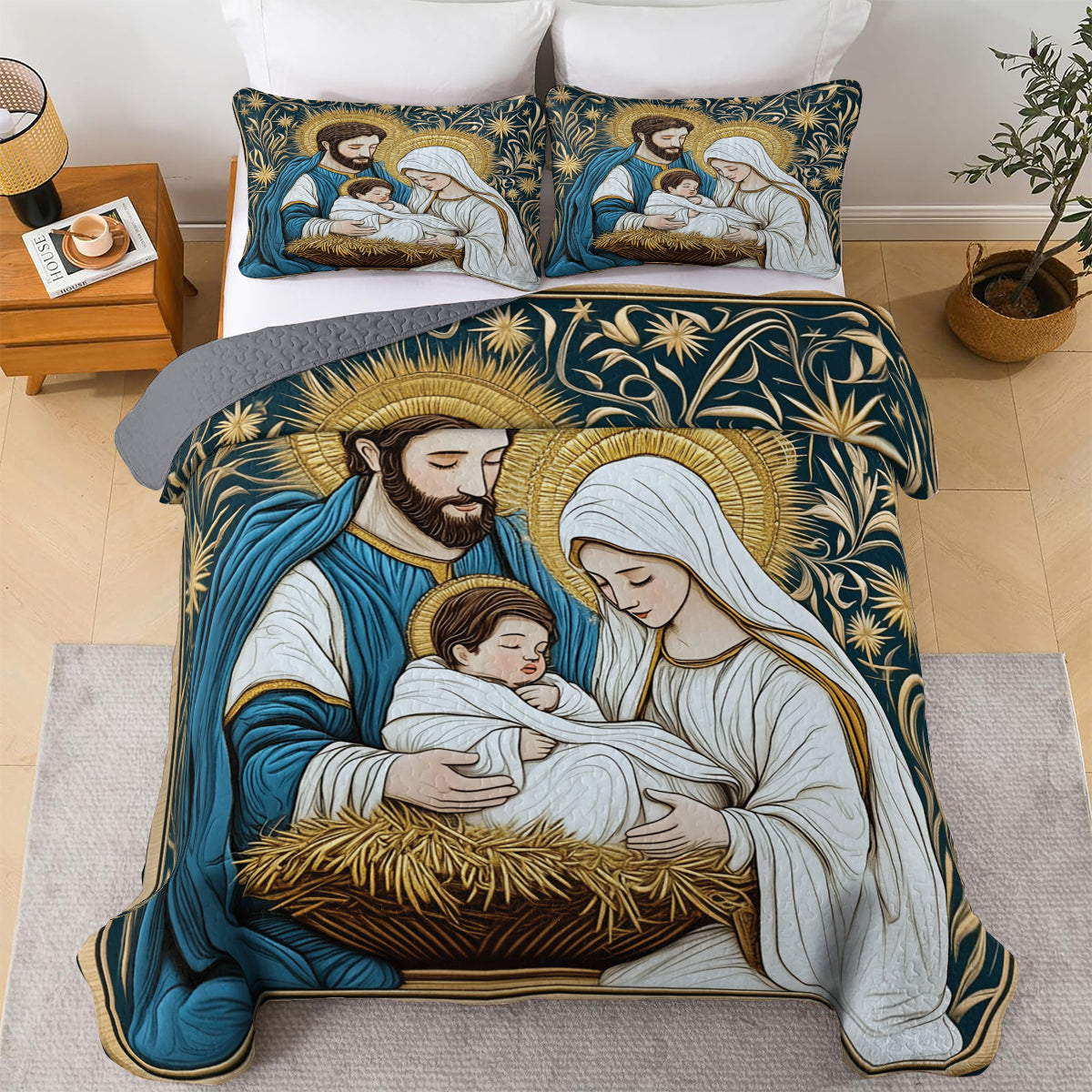 Shineful All Season Quilt 3-Piece Set The Holy Family