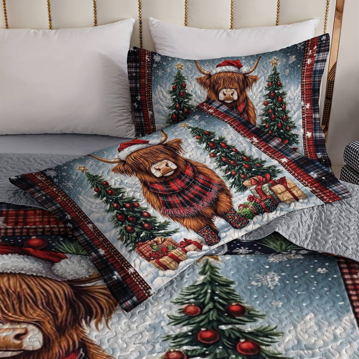 Shineful All Season Quilt 3-Piece Set Mooey Christmas