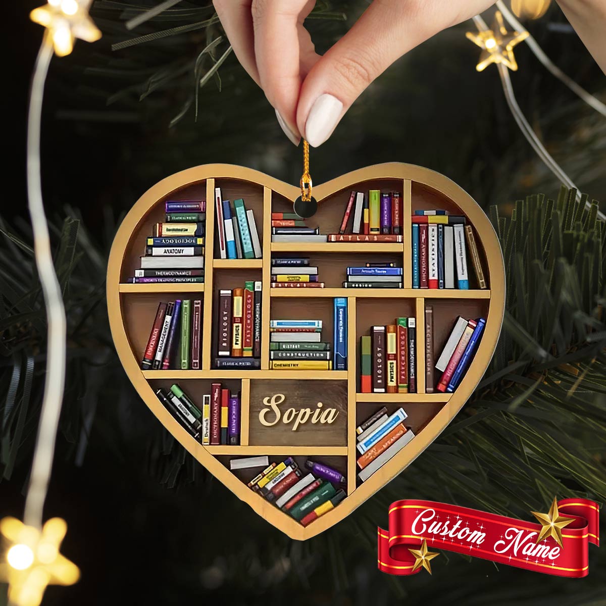 Shineful 2D Acrylic Ornament Personalized Bookworm’s