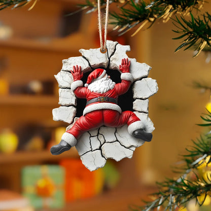 Glänzendes 2D-Ornament aus Acryl – Der große Auftritt des Weihnachtsmanns