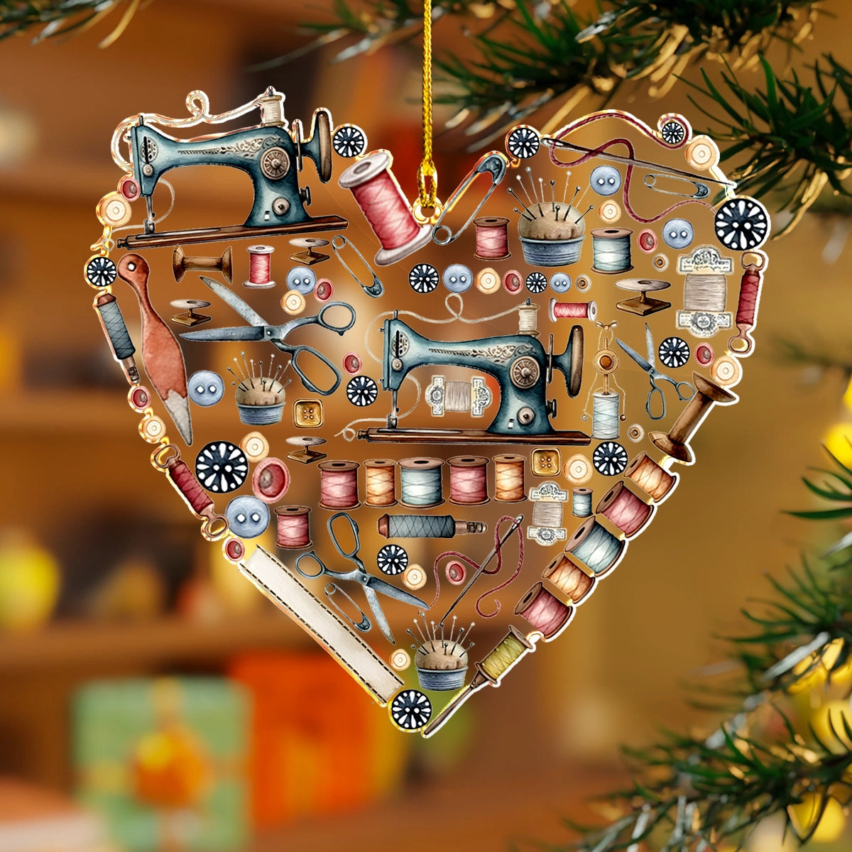 Shineful 2D Acrylic Ornament Heart A Stitch in Time Craft Lover’s Delight