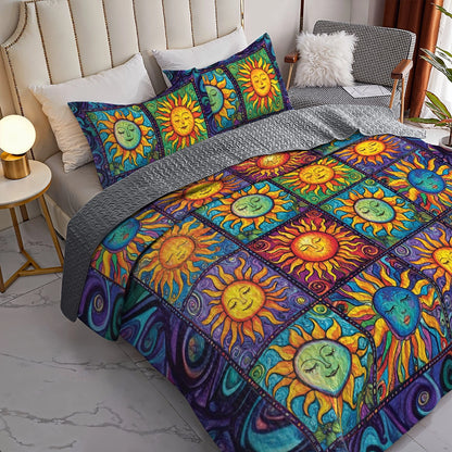 Shineful All Season Quilt 3-Piece Set - Hippie Sun Vibes