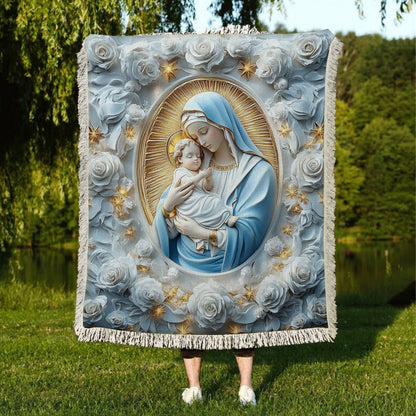 Shineful Woven Tapestry Throw Blanket Mother's Embrace Marian