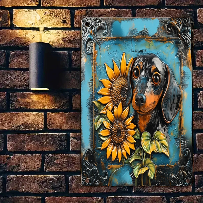 Shineful 2D Metal Sign Sunflower Dachshund Delight