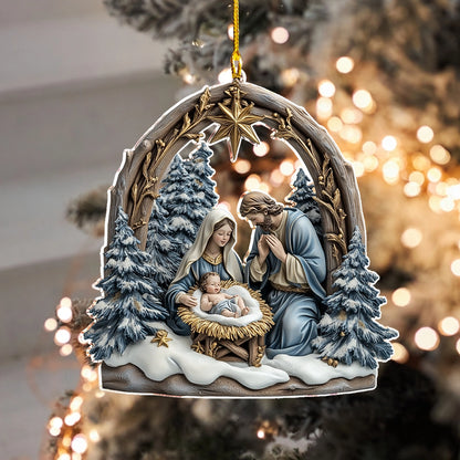 Shineful 2D Acrylic Ornament Winter’s Peace Nativity