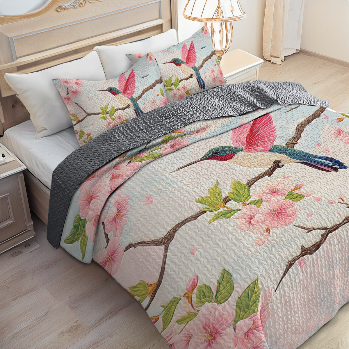 Shineful All Season Quilt 3-Piece Set - Hummingbird Bliss