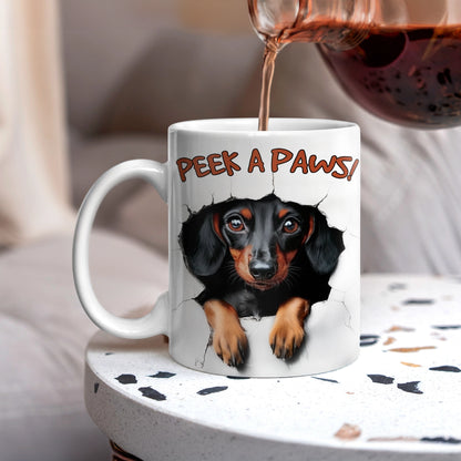 Shineful Ceramic Mug Peek-a-Boo Dachshund