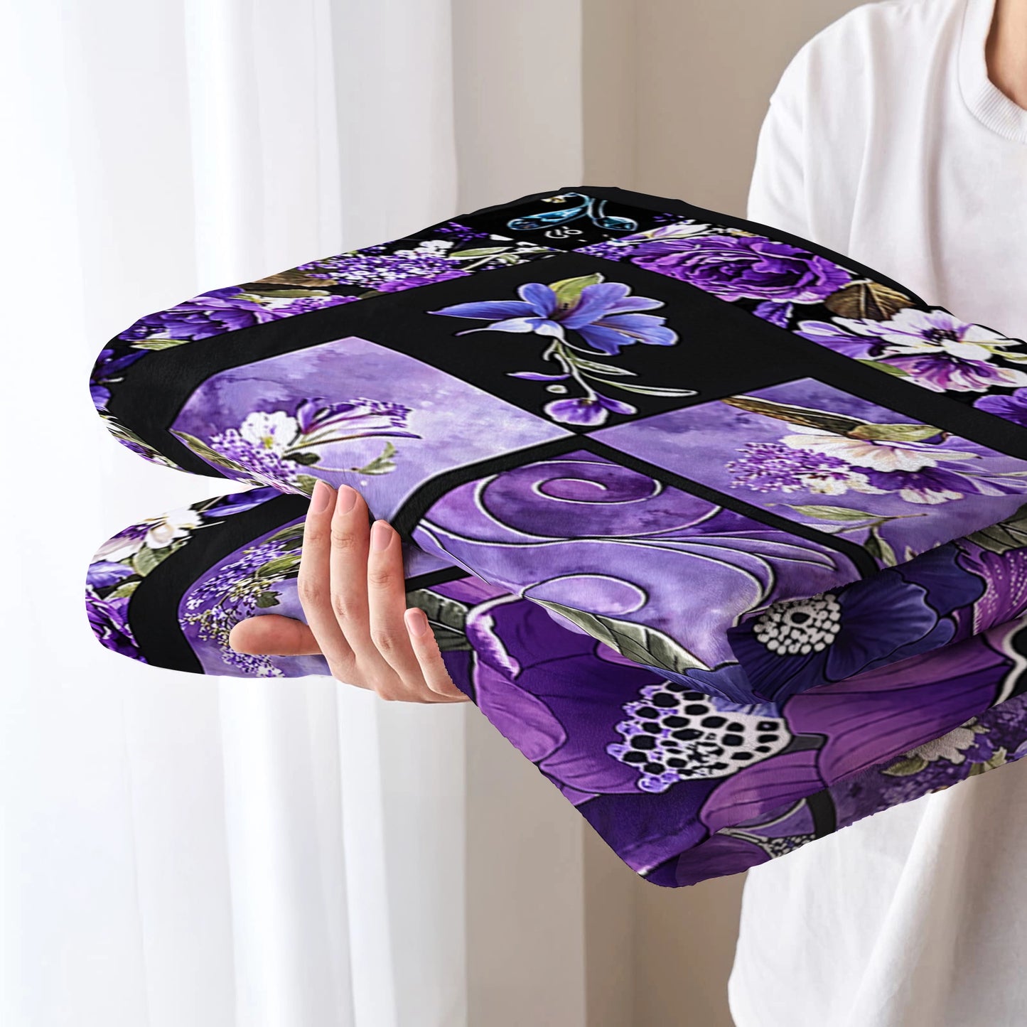 Shineful Fleece Blanket Gorgeous Purple Butterfly Flowers