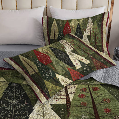 Shineful All Season Quilt 3-teiliges Set Festlicher Wald 