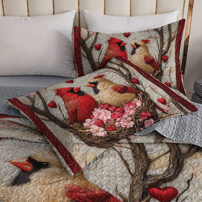 Shineful All Season Quilt 3-Piece Set Cardinal Rose