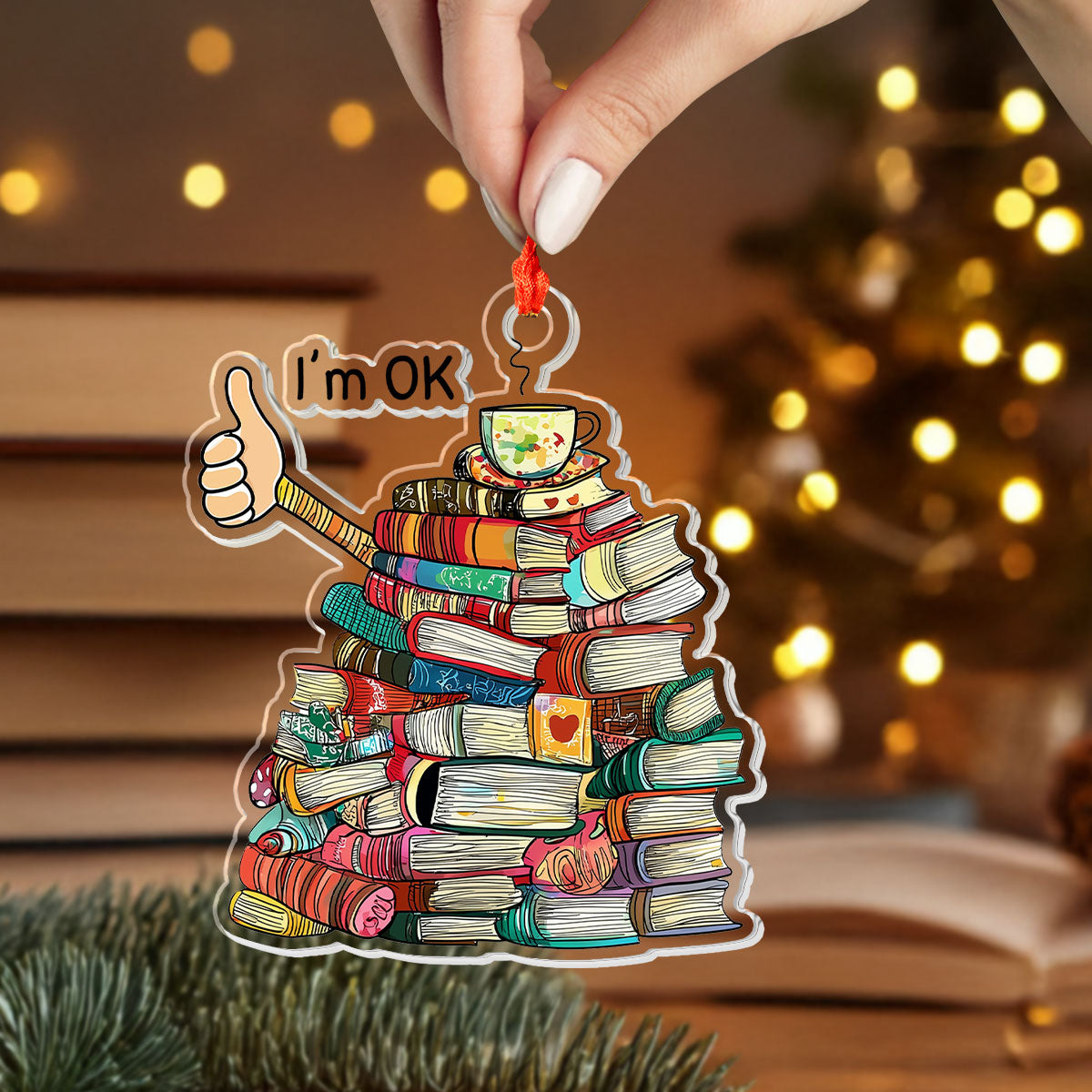 Shineful 2D Acrylic Ornament - Book Lover's Chaos