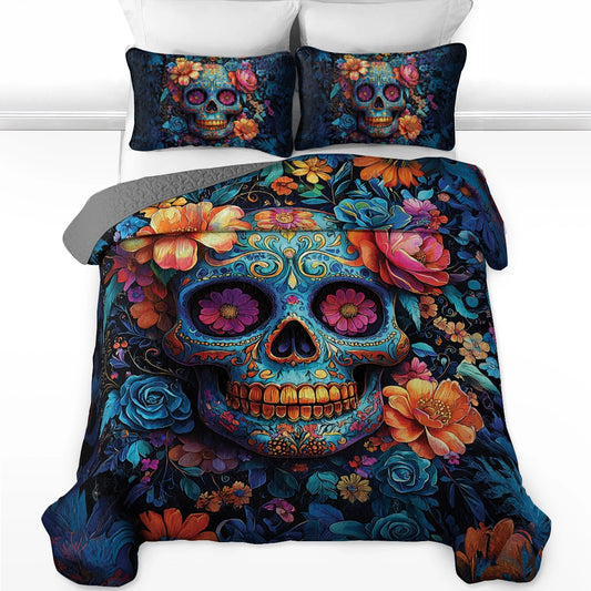 Shineful All Season Quilt 3-Piece Set - Sugar Skull Fiesta