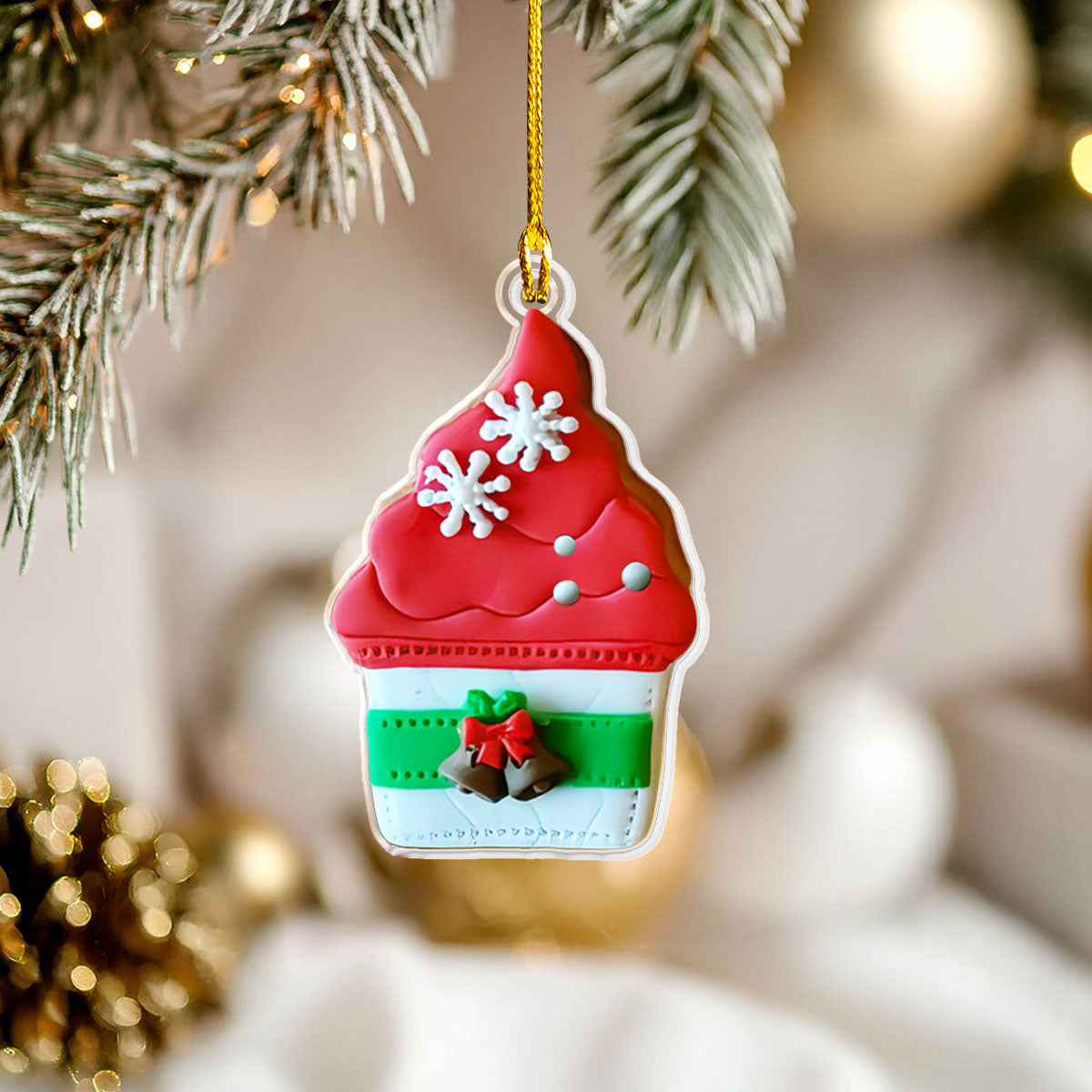 Shineful 2D Acrylic Ornament Festive Cake Bliss