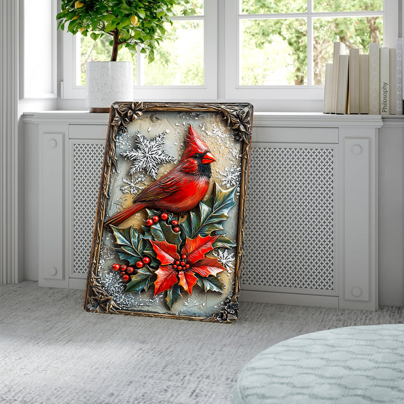 Shineful 2D Metal Sign Winter Cardinal