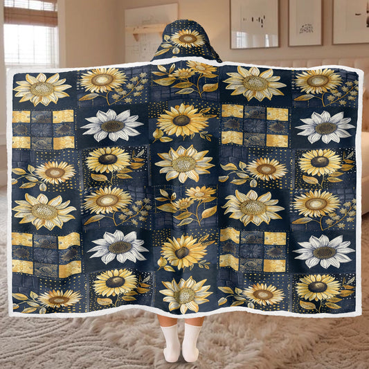 Shineful Wearable Hooded Blanket - Inelegance Sunflowers