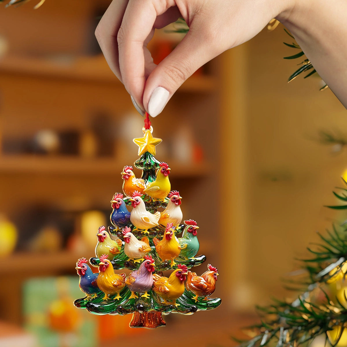 Shineful 2D Acrylic Ornament Festive Flock Christmas Tree