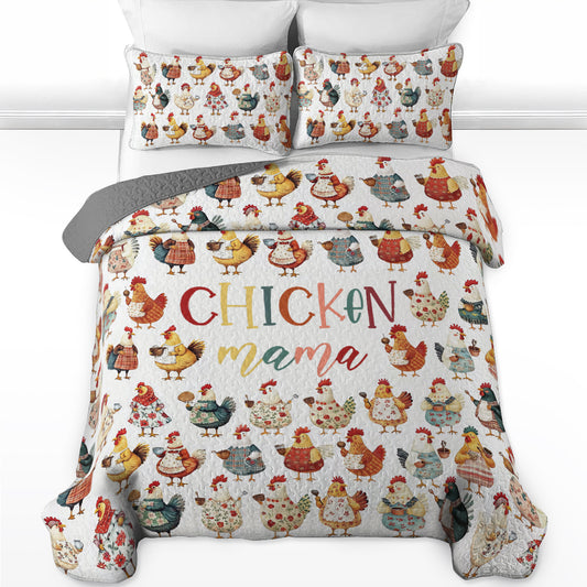 Shineful All Season Quilt 3-Piece Set Chicken Mama