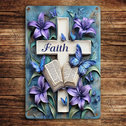 Shineful 2D Metal Sign Faithful Heart