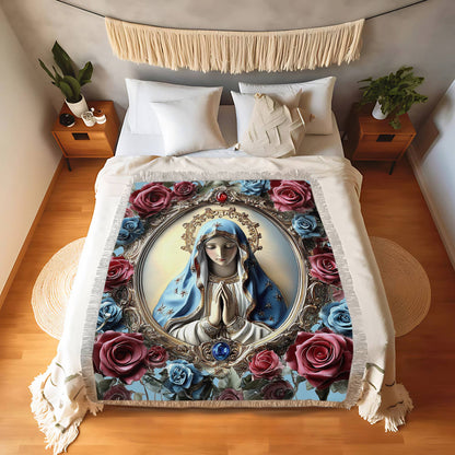 Shineful Woven Tapestry Throw Blanket Holy Mother’s Embrace