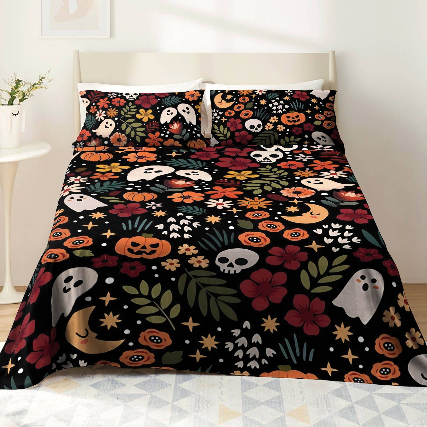 Shineful 4-Piece Bed Sheet Set Spooky Chic