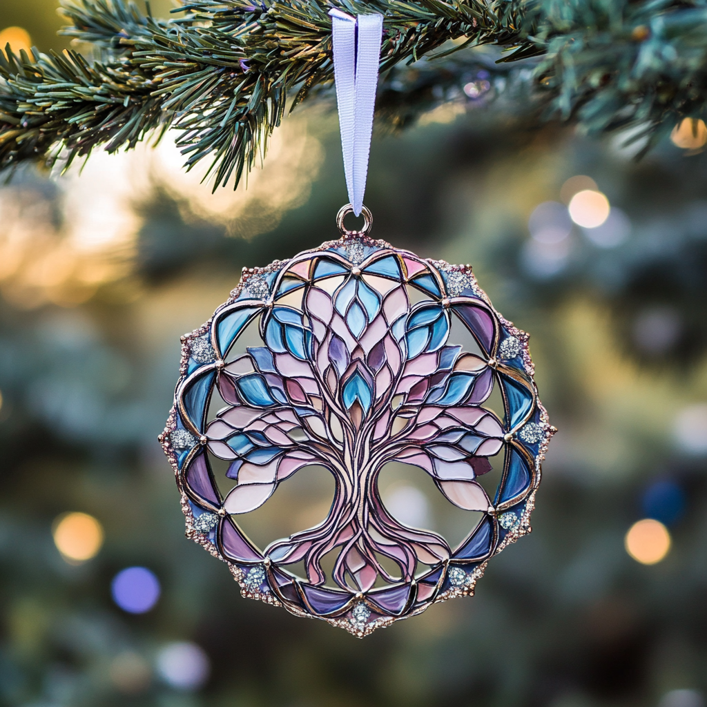 Shineful 2D Acrylic Ornament - Stained Glass Tree of Life