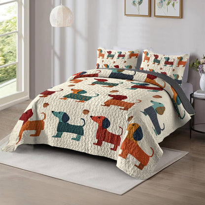 Shineful All Season Quilt 3-Piece Set Dachshund Delight