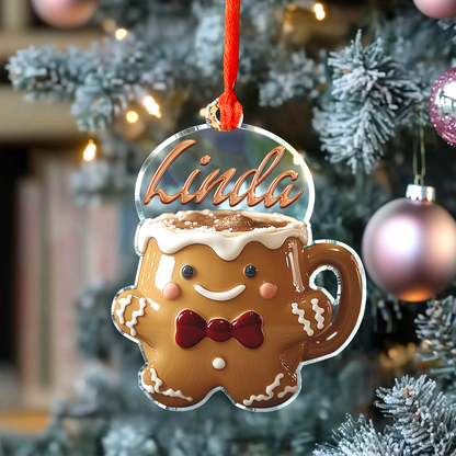 Shineful Personalisierte 2D Acryl Ornament Charmante Weihnachten Festliche Tasse