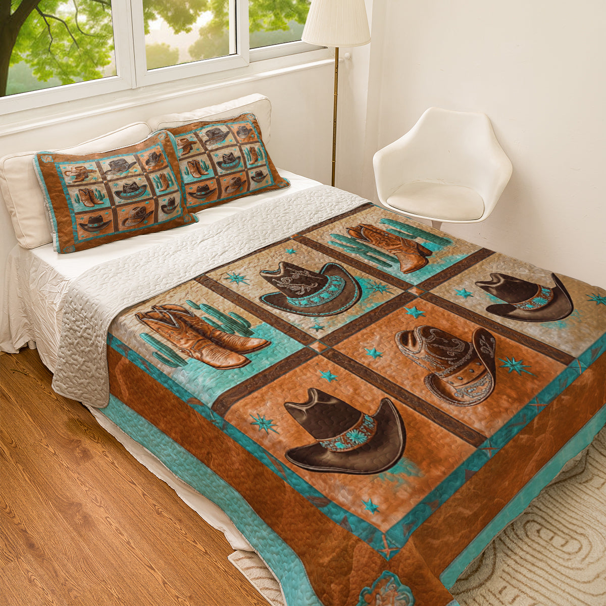 Shineful All Season Quilt 3-Piece Set Western Cowboy Spirit