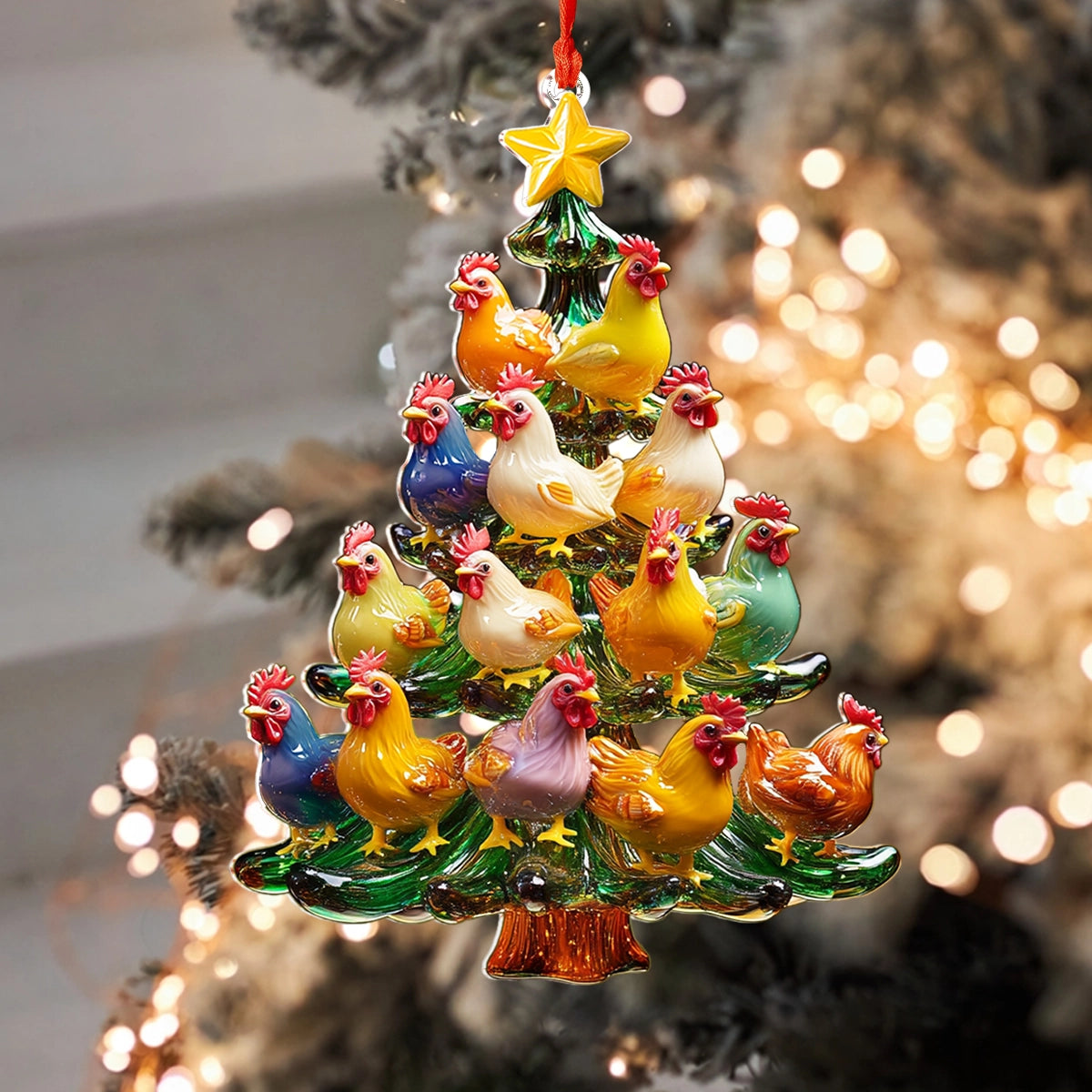 Shineful 2D Acrylic Ornament Festive Flock Christmas Tree