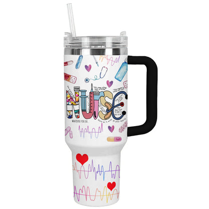 Nurse 40 Oz Shineful™ Tumbler Colorful Nl09 Black 40Oz