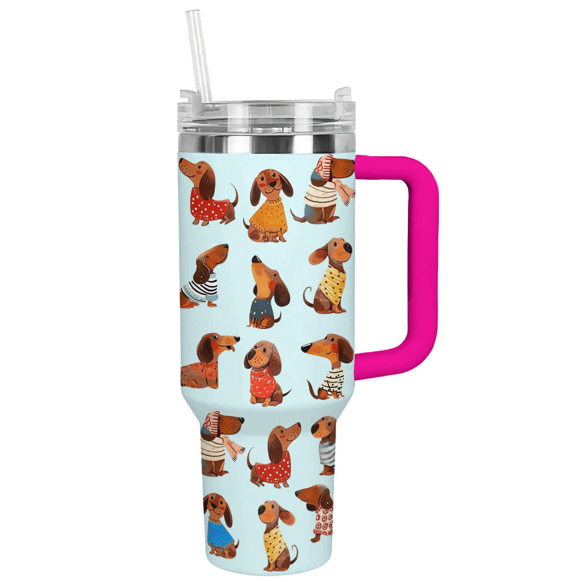 40 Oz Dachshund Shineful™ Tumbler Dachshunds Blue Nl09 Pink 40Oz