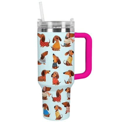 40 Oz Dachshund Shineful™ Tumbler Dachshunds Blue Nl09 Pink 40Oz