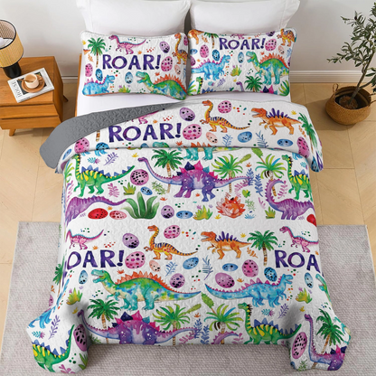 Shineful All Season Quilt 3-Piece Set Dinosaur Dreams