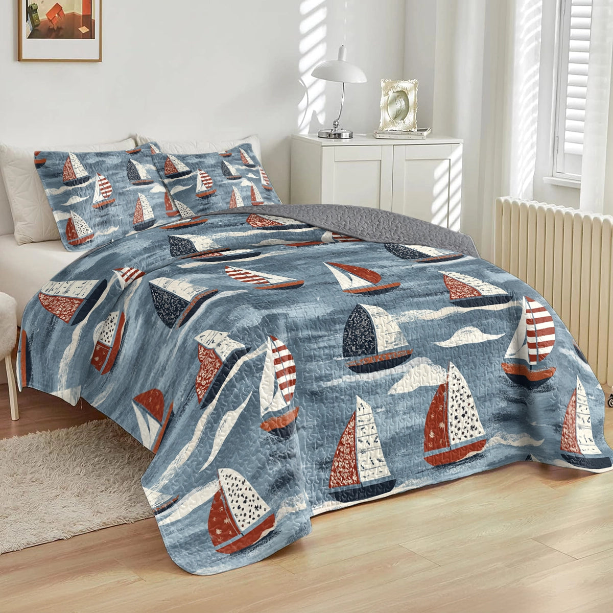 Shineful All Season Quilt 3-Piece Set Sailing Dreams