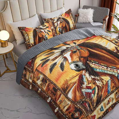 Shineful All Season Quilt 3-Piece Set Spirit Horse