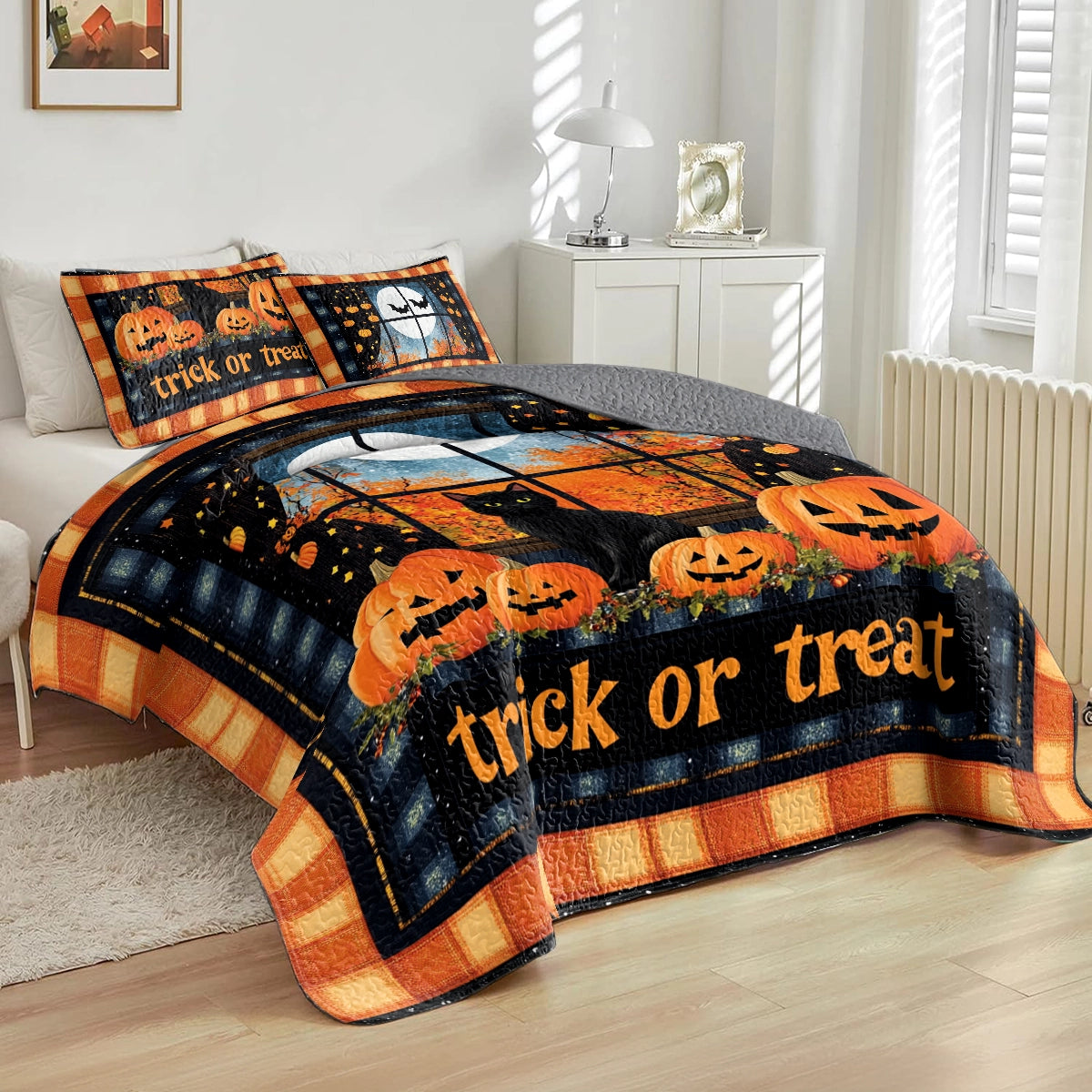 Shineful All Season Quilt 3-teiliges Set Halloween Midnight Mischief