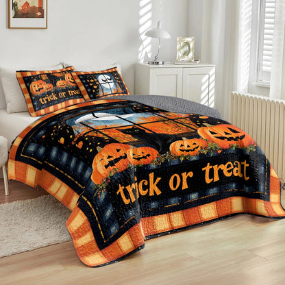 Shineful All Season Quilt 3-Piece Set Halloween Midnight Mischief