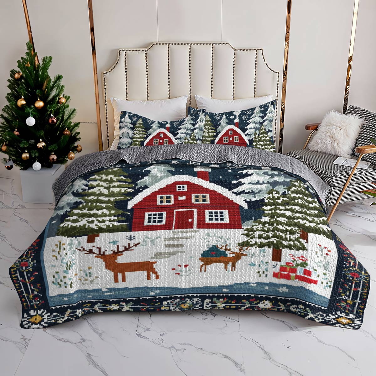 Shineful All Season Quilt 3-Piece Set Cozy Cabin