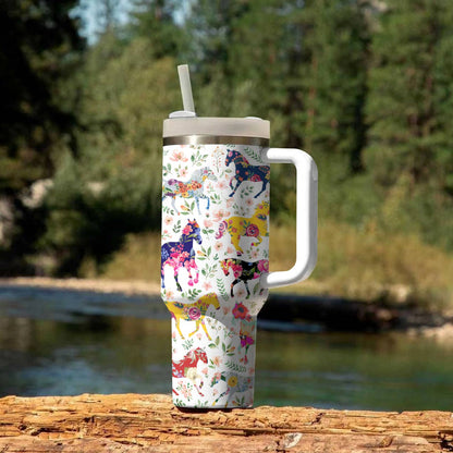 Shineful Tumbler Floral Horse