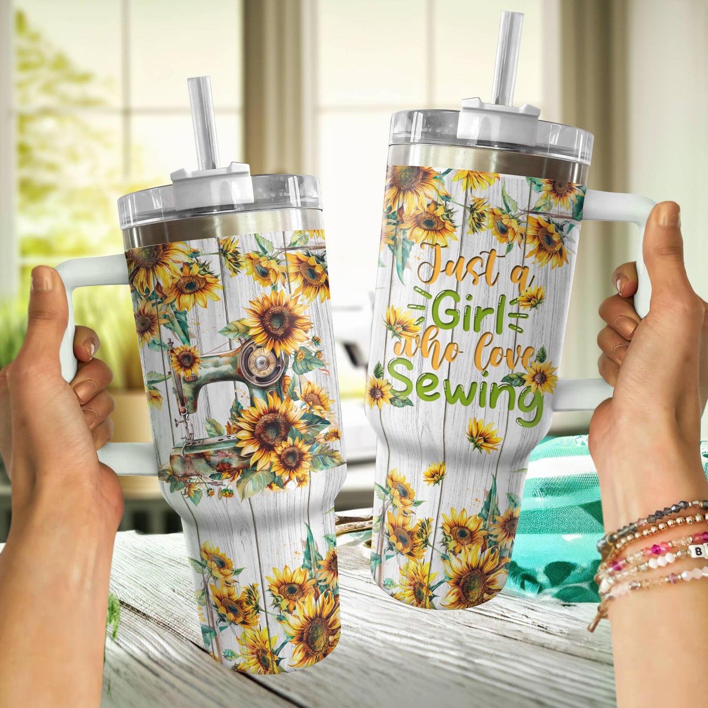 Shineful Tumbler Sewing Sunflower