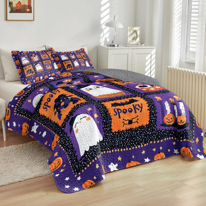 Shineful All Season Quilt 3-Piece Set  Halloween Spooky Snuggles