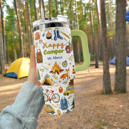 Gobelet brillant Happy Camping personnalisé