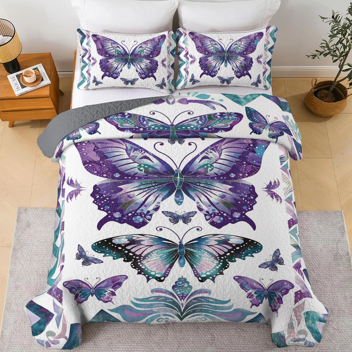 Shineful All Season Quilt 3-teiliges Set Mystic Butterfly