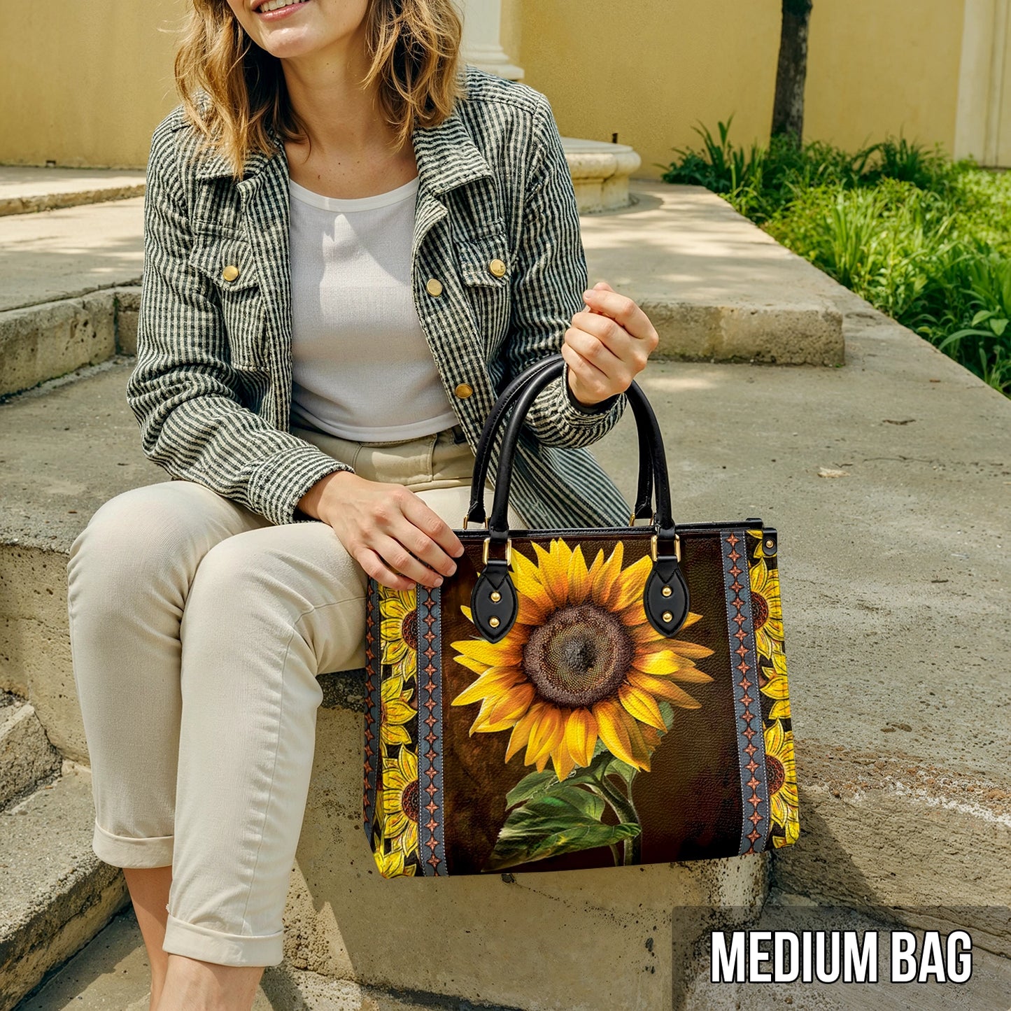 Shineful Leather Bag Sunflower Faith Hope