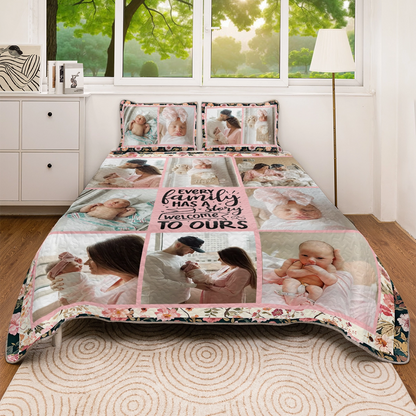 Shineful All Season Quilt 3-Piece Set Personalized Photo Family Storyteller